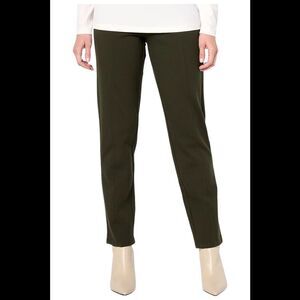 Susan Graver Women's Ponte Knit Pull-On Pants w/ Seam Detail Green - Petite
